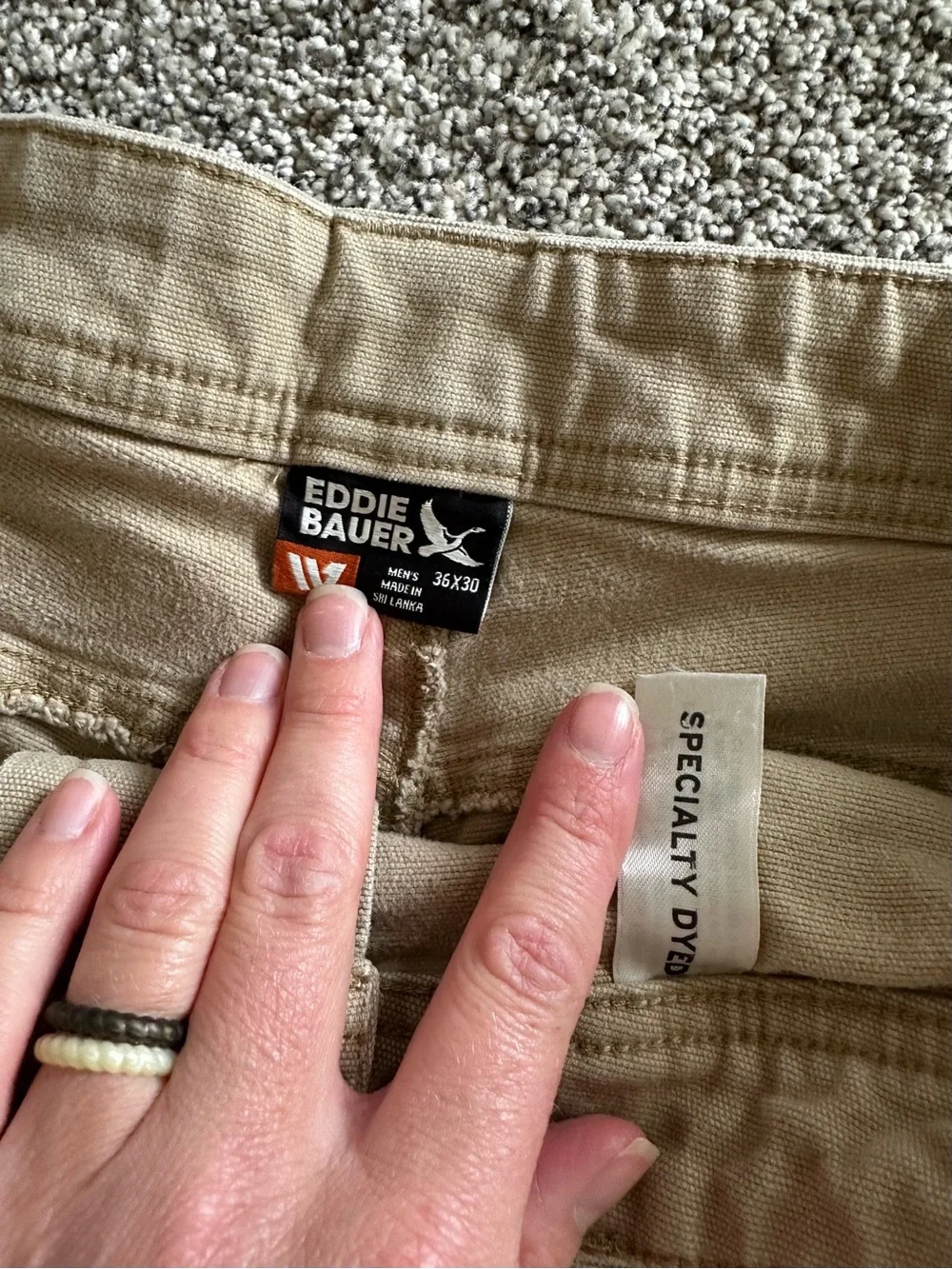 Eddie Bauer Men's Cargo Work Pants - Khaki Size 36x30